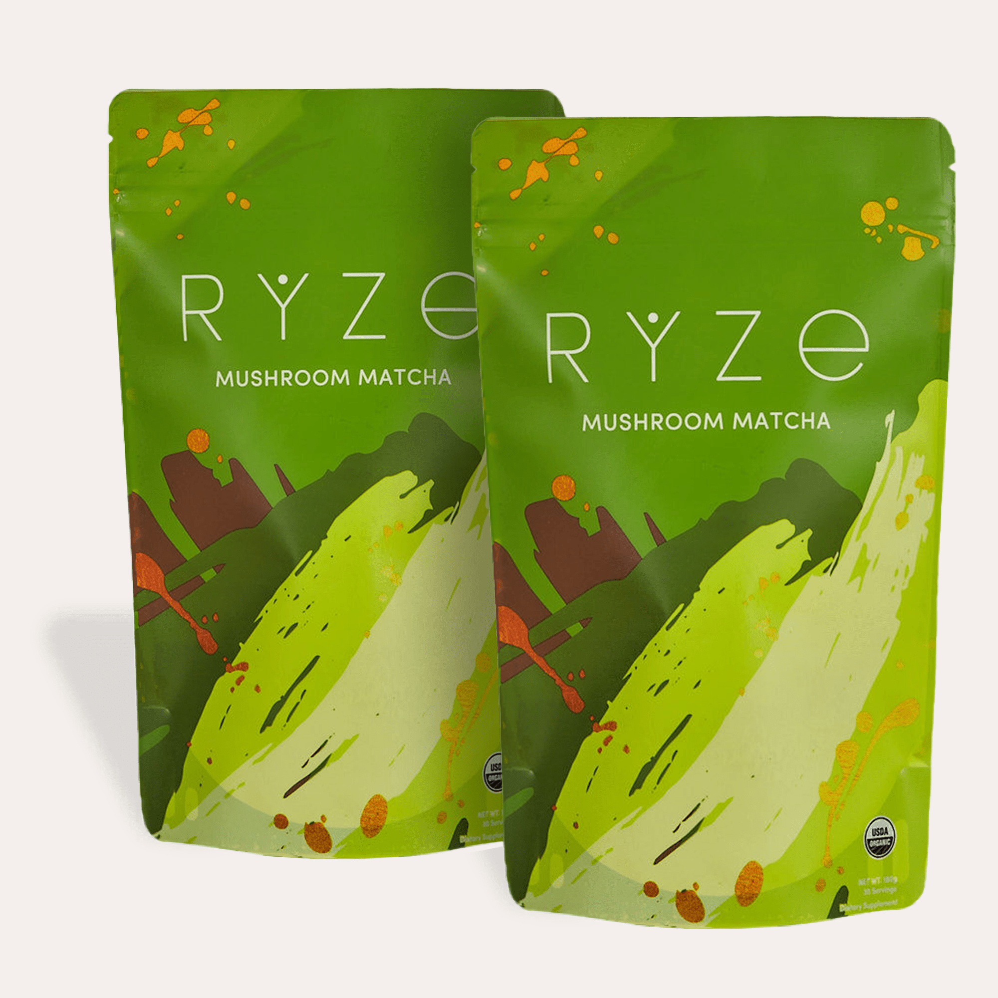 RYZE Mushroom Matcha - with 6 Organic Adaptogenic Mushrooms Grown In USA and Ceremonial-Grade Japanese Matcha