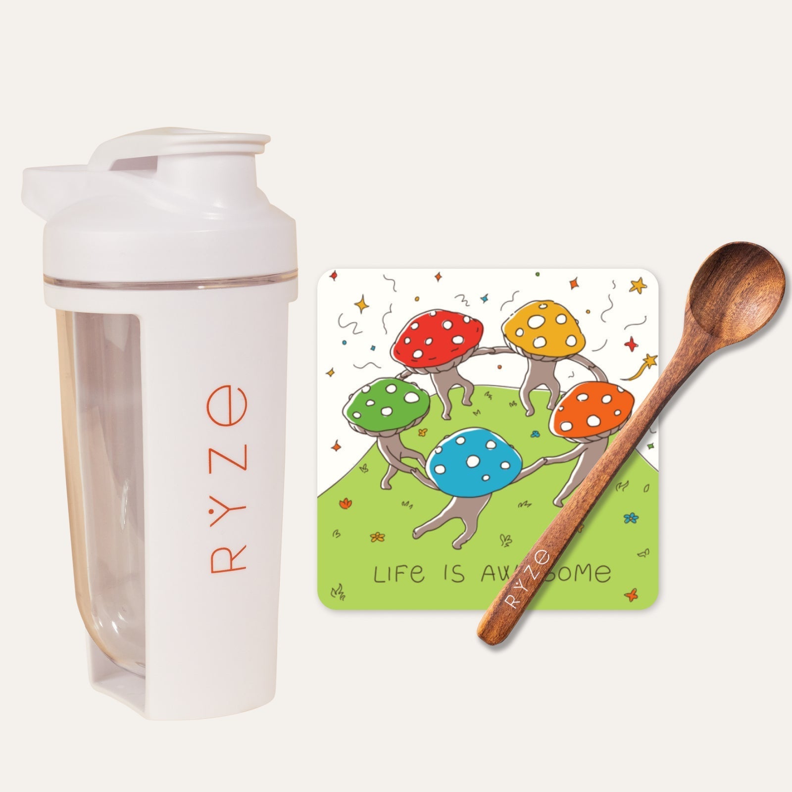 Shaker Bottle + Spoon + FREE Gifts